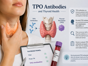 TPO antibodies and thyroid health showing the thyroid gland and immune system