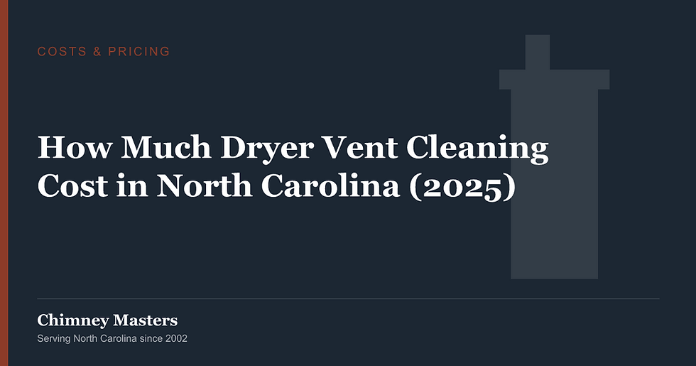 How Much Dryer Vent Cleaning Cost in North Carolina (2025) — Chimney Masters, North Carolina