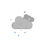 Rain falling from a cloud icon representing chimney leak protection or weather-related damage.