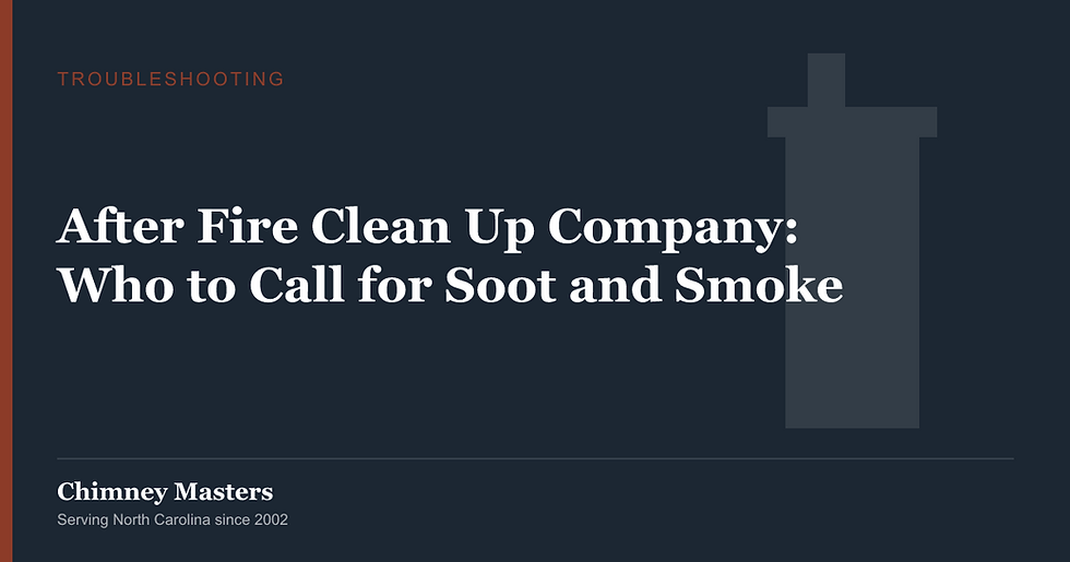 After Fire Clean Up Company: Who to Call for Soot and Smoke — Chimney Masters, North Carolina