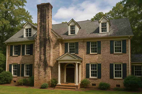 Monroe fireplace system with dirty brick chimney – inspection helps identify early structural issues
