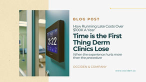 Dermatology clinic patient sitting in a paper gown, waiting alone in an exam room—highlighting the impact of workflow delays between Med Access and Mindbody systems.