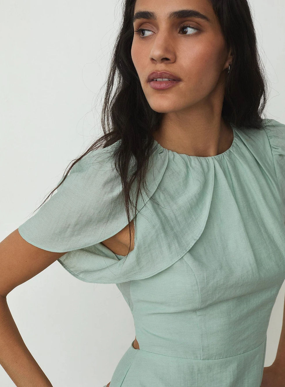 Thumbnail: Carina light blue short dress - Laagam