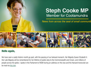 Steph Cooke MP - NEWSLETTER September 2022