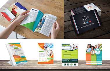 Benny Book, Open Enrollment Guides, Open Enrollment Booklets, Employee Benefit Brochures, Employee Benefit Guides, Employee Benefits Communication, Employee Benefits Posters, Benefit postcards, benefit direct mail postcards, healthcare flyers, healthcare posters, wellness flyers, Benefit Booklets