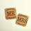 Thumbnail: Mr and Mrs Wooden Coasters with Wreath