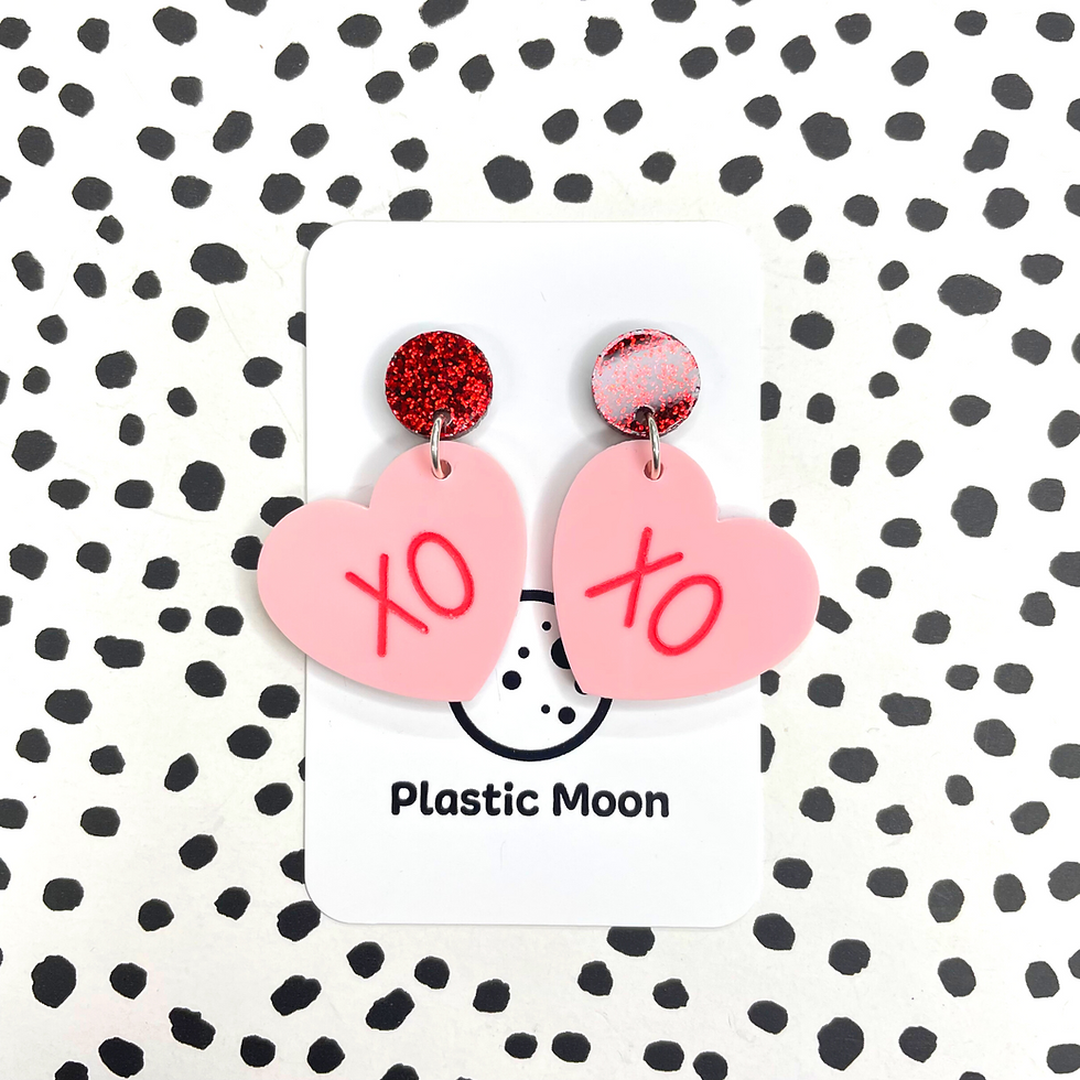XO Heart Earrings - Stud Drop