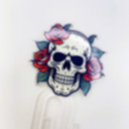 Skull with Roses Bookmark