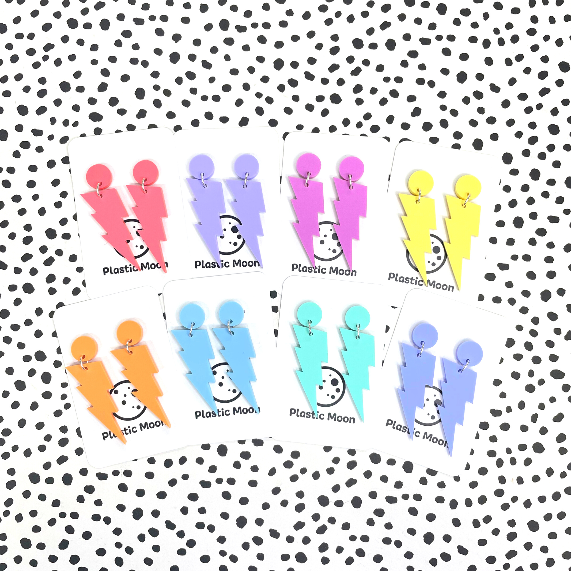 Drop Stud Pastel Lightning Bolts 3 Section