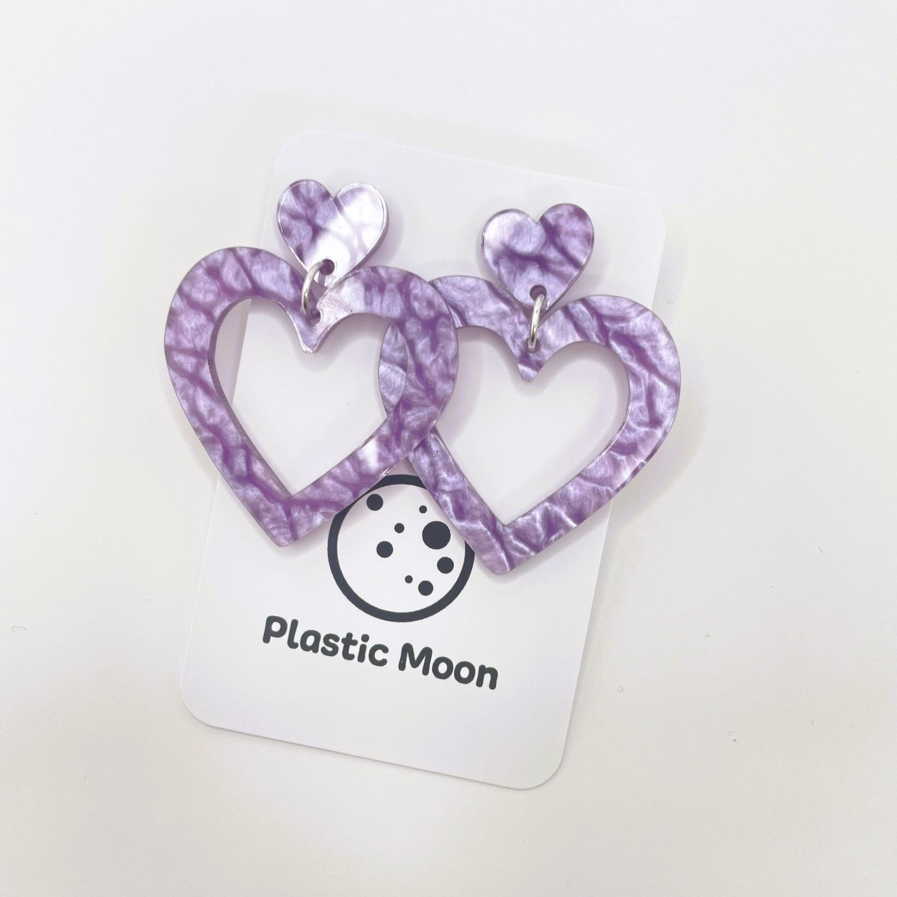 Mauve Lava Cutout Heart Earrings