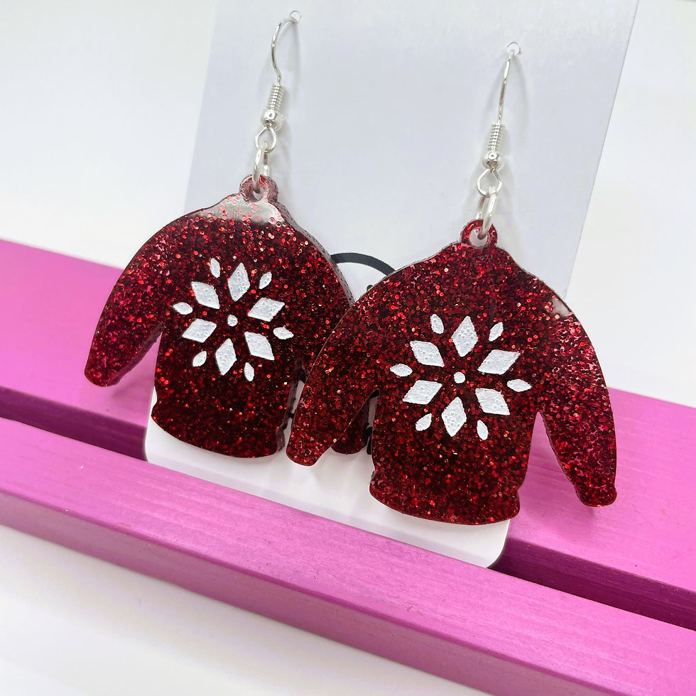 Thumbnail: Red Glitter Snowflake Jumpers