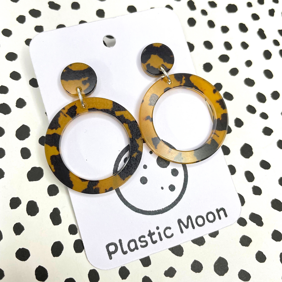 Tortoiseshell Cutout Circle Drop Earrings