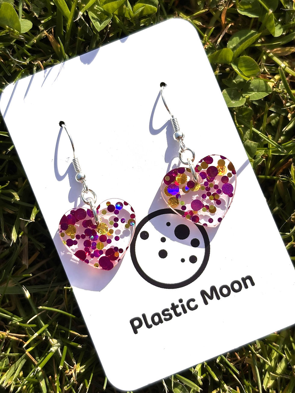 Thumbnail: Pink & Gold Glitter Hearts - Medium