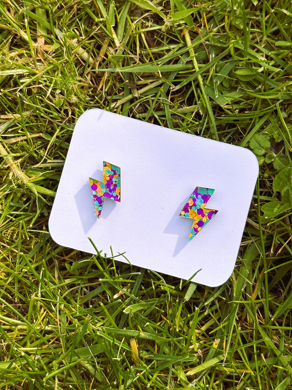 Thumbnail: Lightning Bolt Studs - Purple Speckle