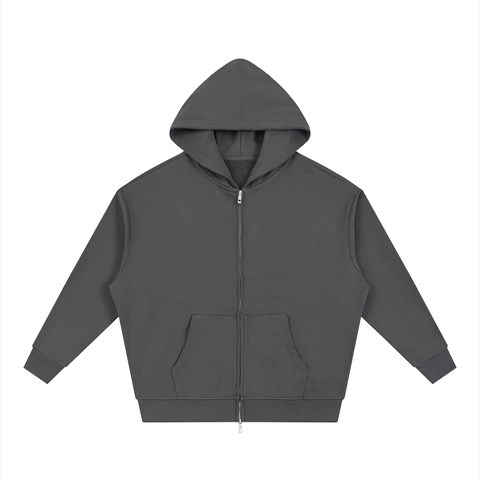 Thumbnail: Unisex Loose Solid Full Zip Hoodie