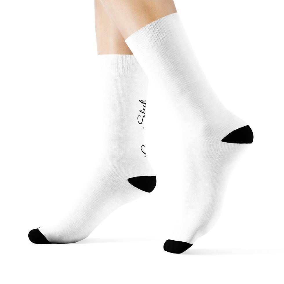 Thumbnail: Gym Soul Crew Socks — White Athletic Socks with Black Accents