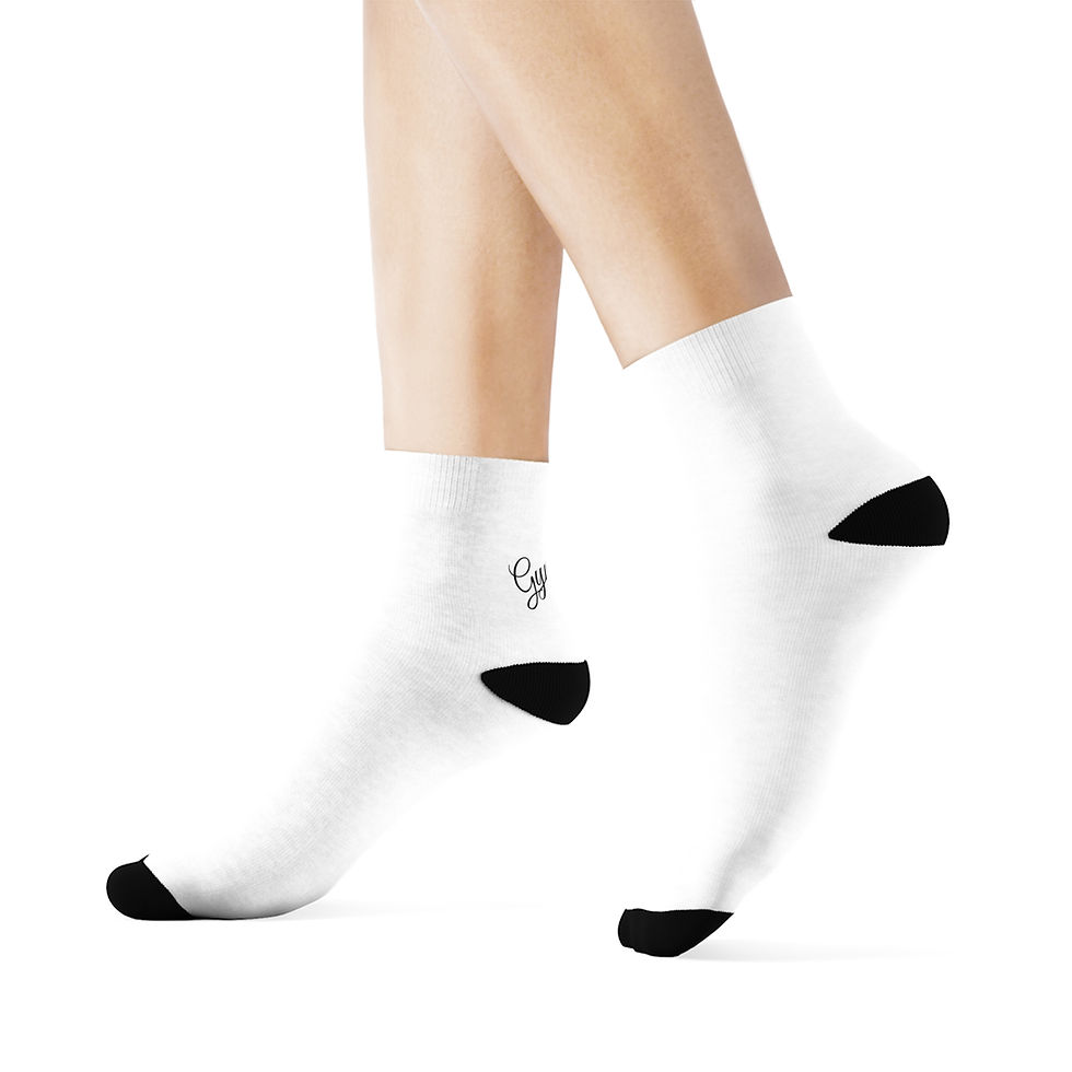 Thumbnail: Gym Soul Crew Socks — White Athletic Socks with Black Accents
