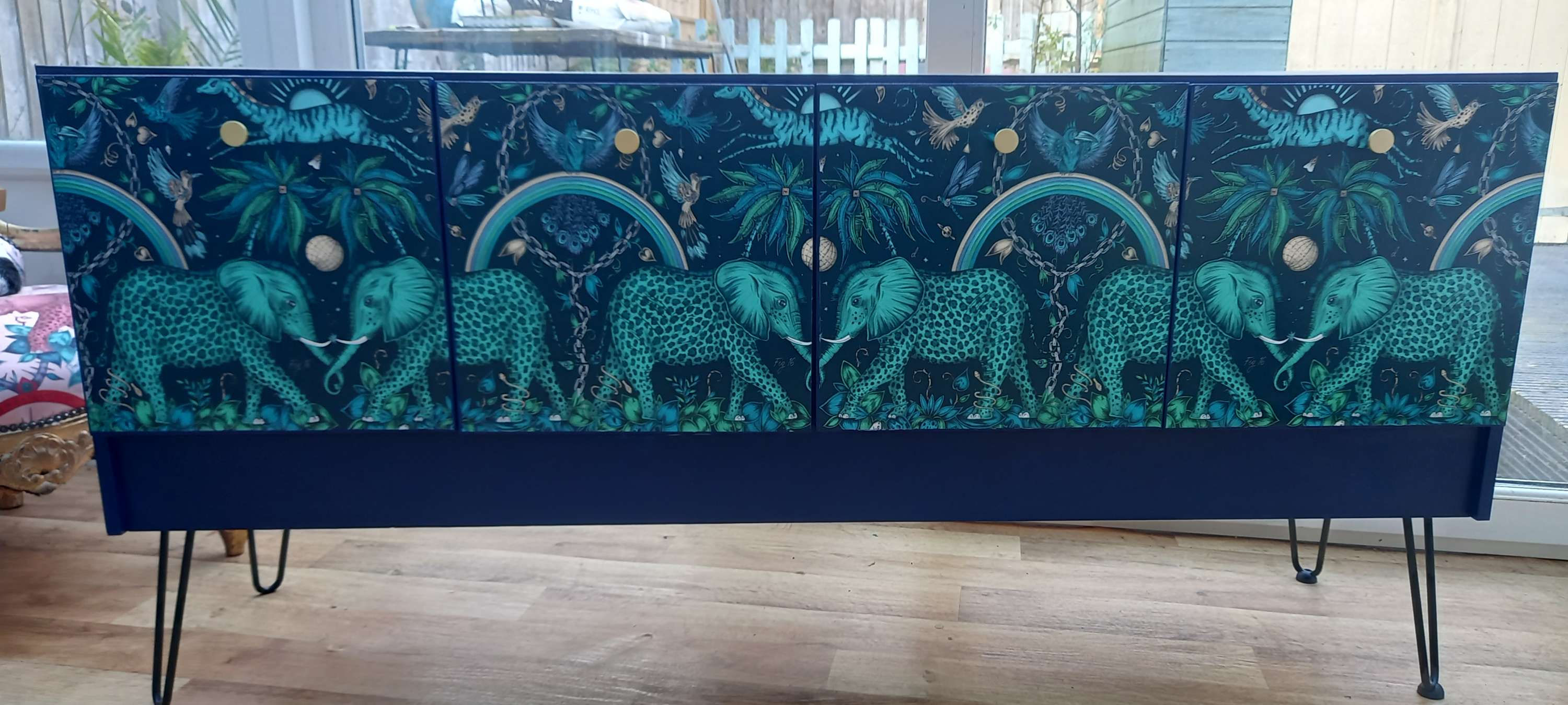 Midcentury Retro Vintage Sideboard. Painted Upcycled Living Room Furniture