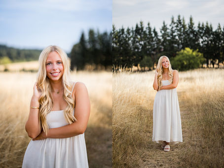 Portland OR Senior Photos in the meadow
