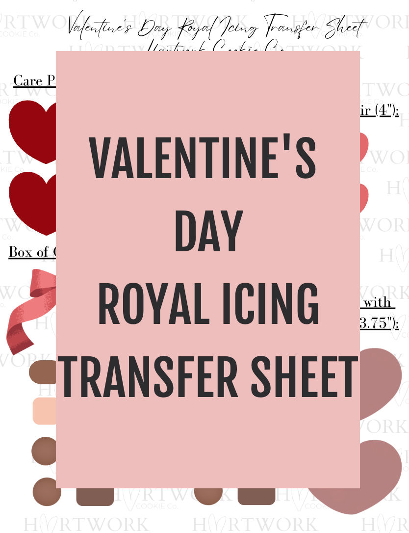 Valentine's Day Royal Icing Transfer Sheet