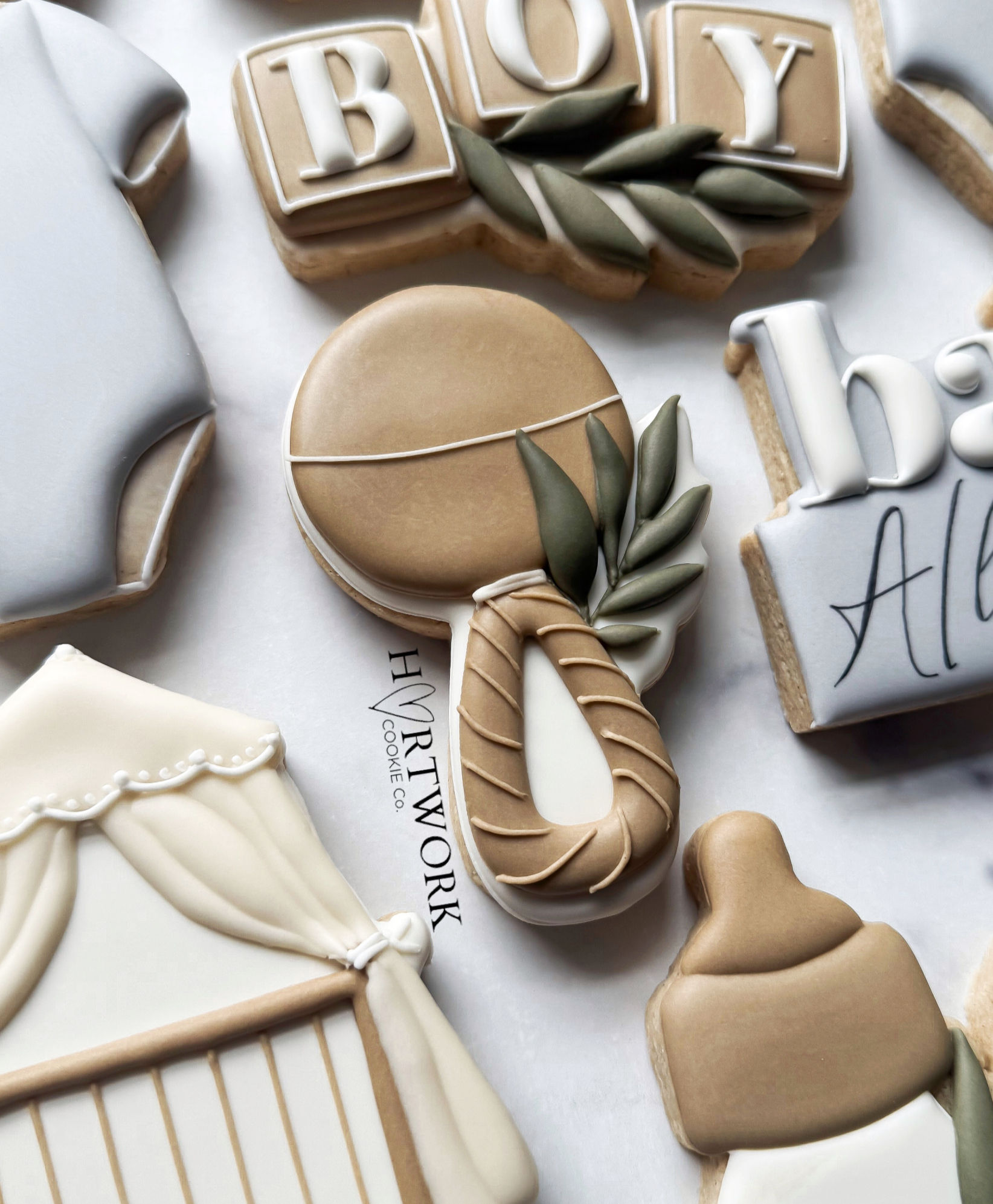 Rattle with Boho Rattle with Greenery- 3.5" (STL-digital download)