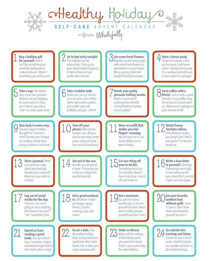 Self care Advent Calendar Self care Advent Calendar