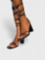 NAFISAH Lace-Up Block Heel