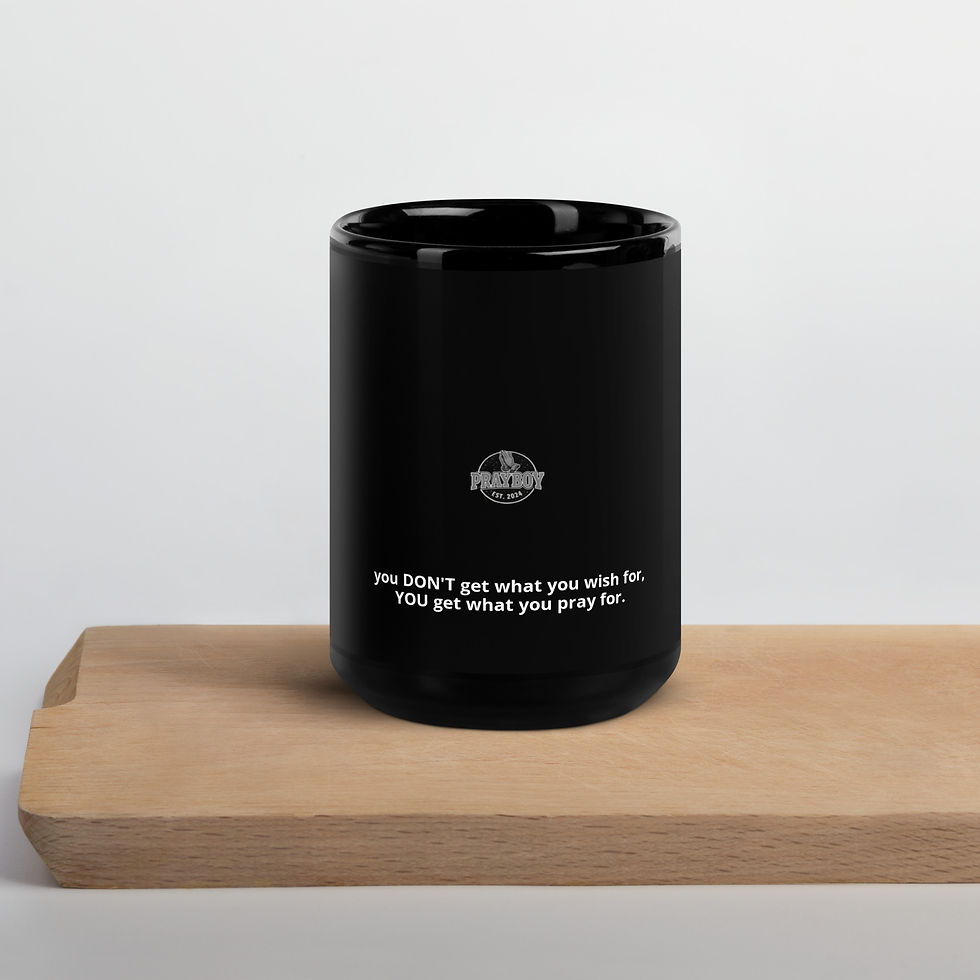 Thumbnail: PRAYBOY© Black Glossy Mug