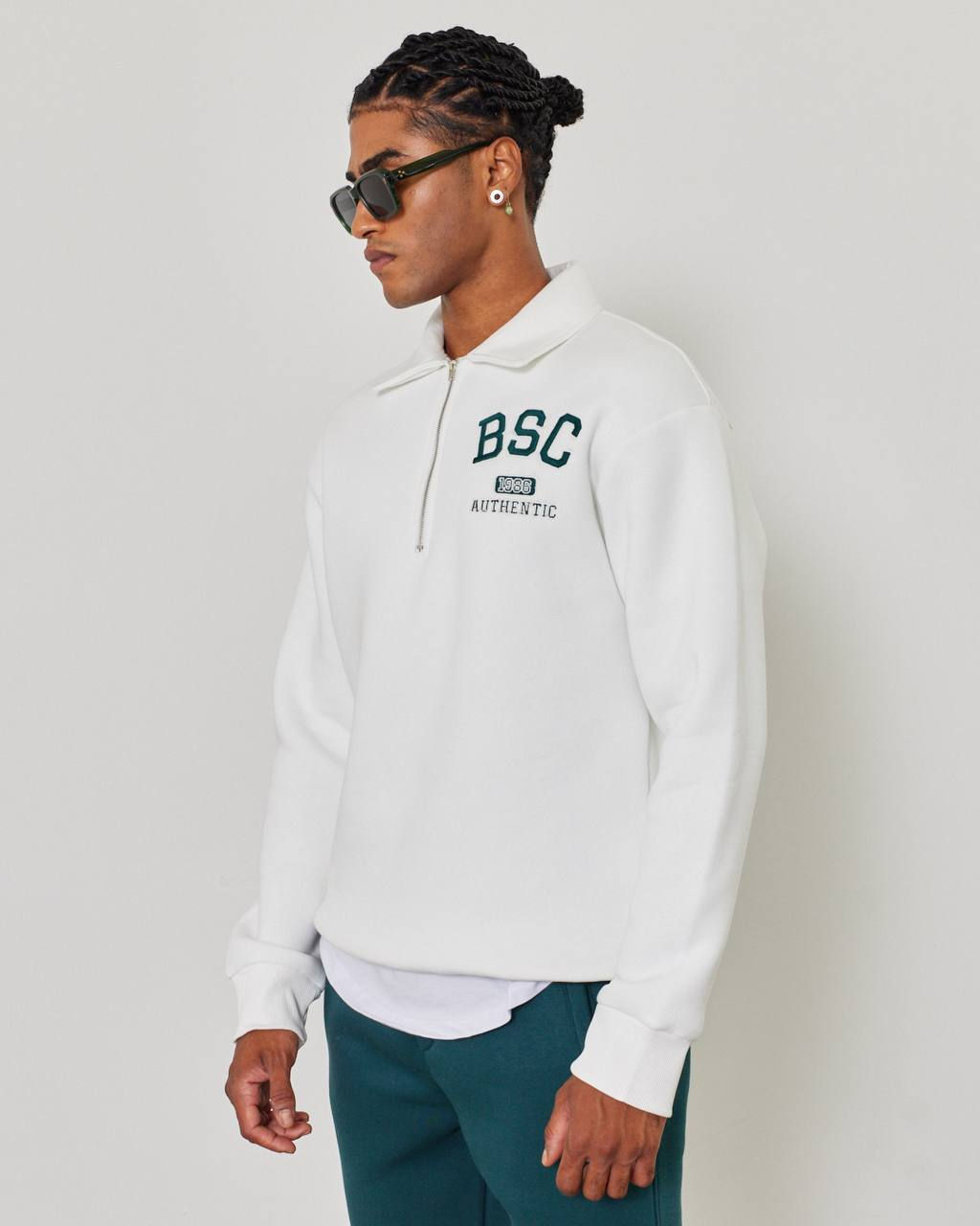 ΑΝΔΡΙΚΟ ΦΟΥΤΕΡ BSC ΜΕ ΦΕΡΜΟΥΑΡ ΚΑΙ ΚΕΝΤΗΜΕΝΟ ΛΟΓΟΤΥΠΟ - ΑΣΠΡΟ