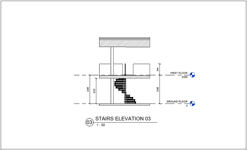 Measured survey from spiral stairs, stair measurements 2