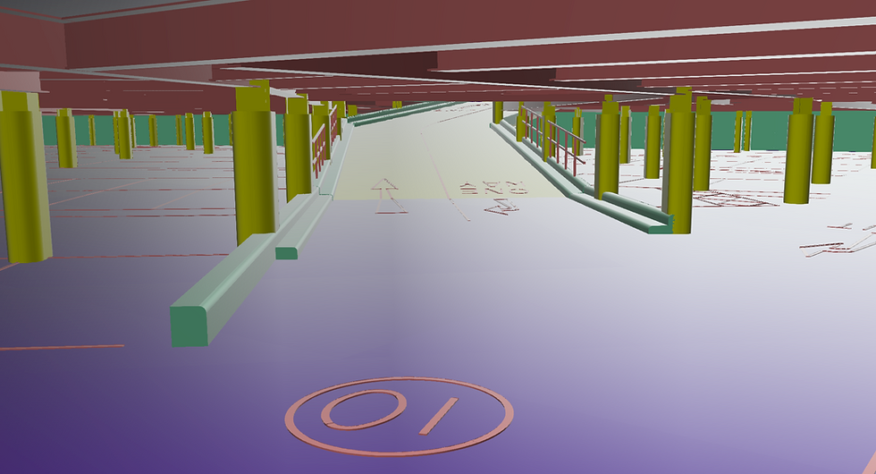 Measured House Survey of Car park, Notting Hill, London NW10, 3D SketchUp model of a car p