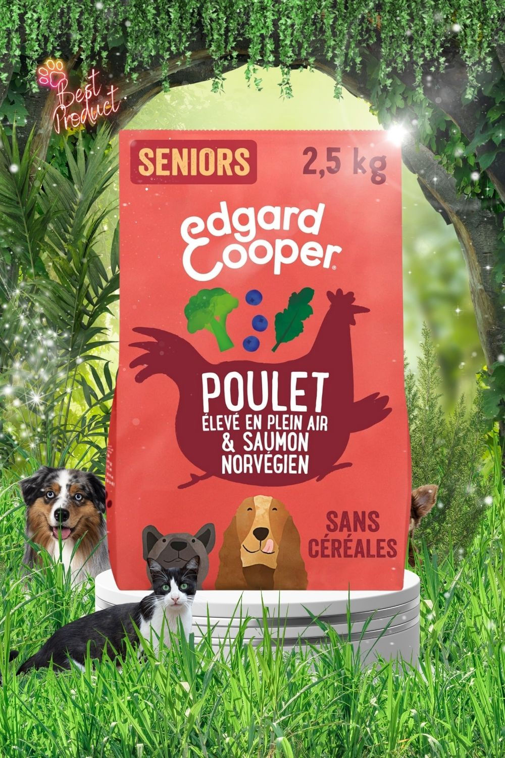 • Chien sénior (poulet & saumon) 2.5kg | Edgard & Cooper