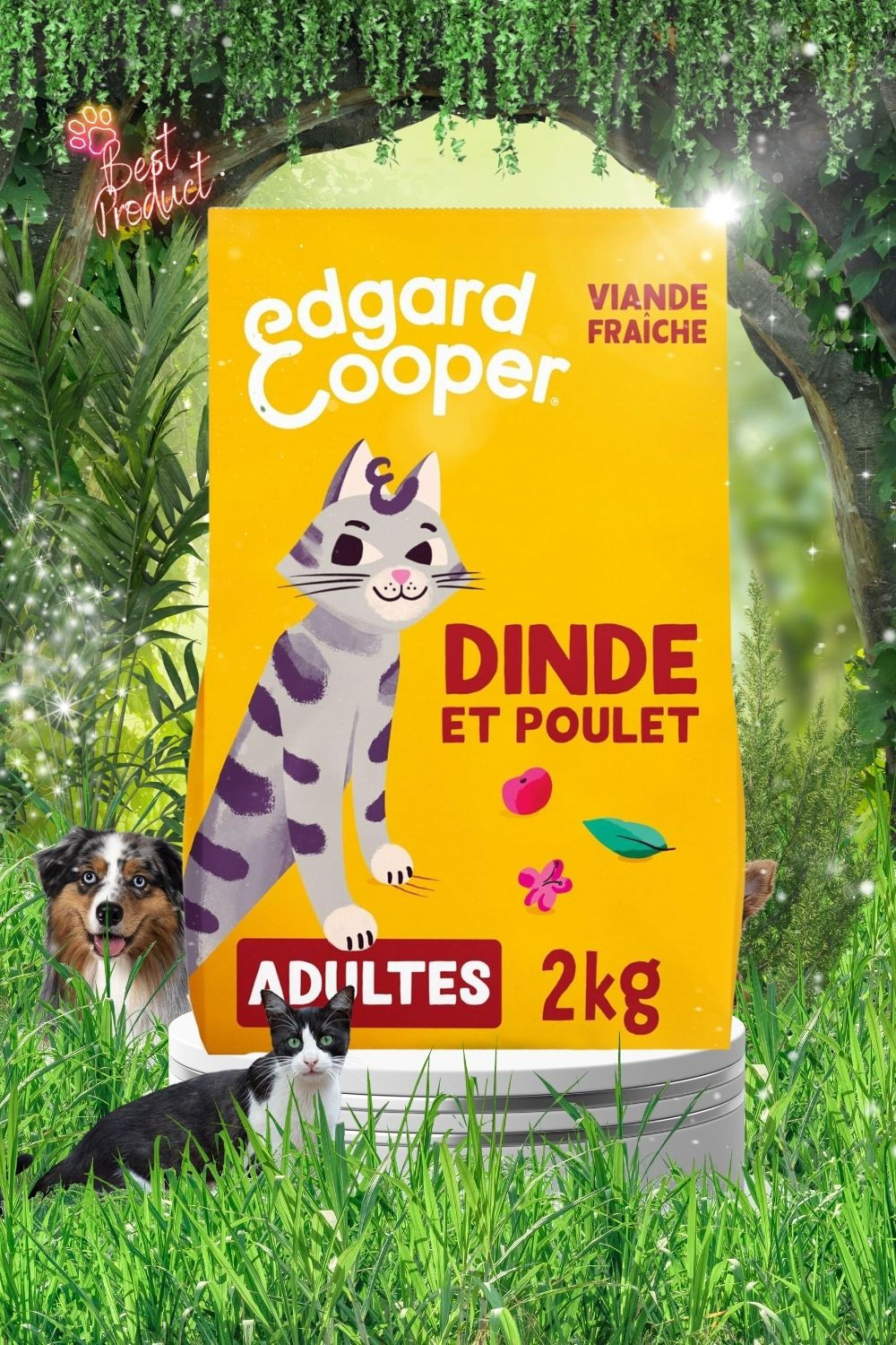• Chat stérilisé adulte (dinde & poulet) 2kg | Edgard & Cooper