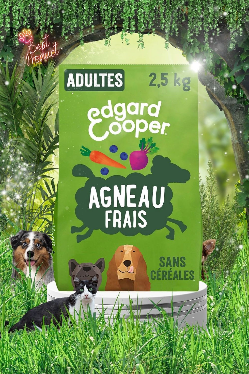• Chien adulte (agneau frais) 2.5kg | Edgard & Cooper