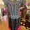 Thumbnail: WOMENS XL Black and White Striped Texas Fiesta Dress GWENDOLINE