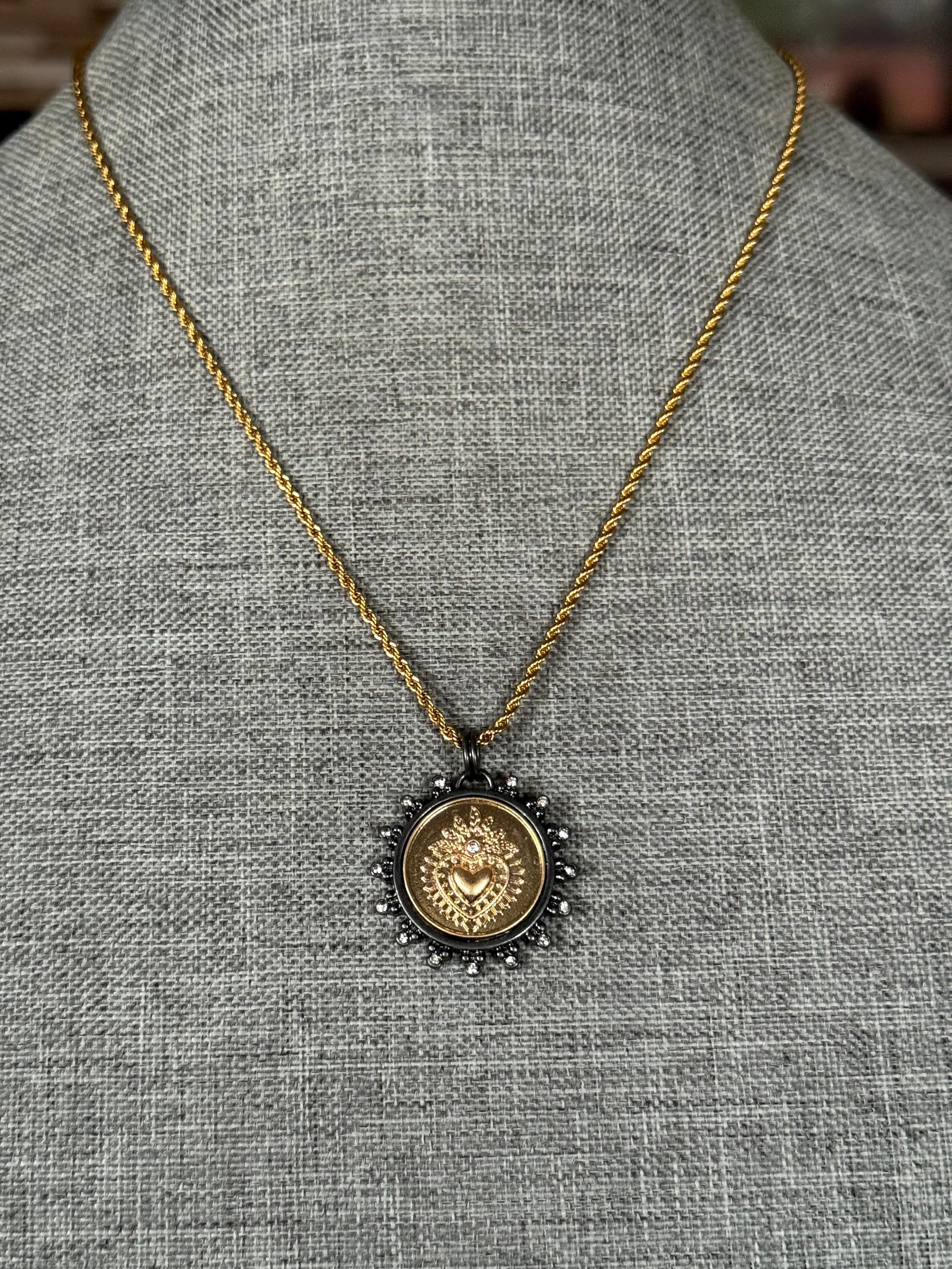 Sacred heart coin Necklace II
