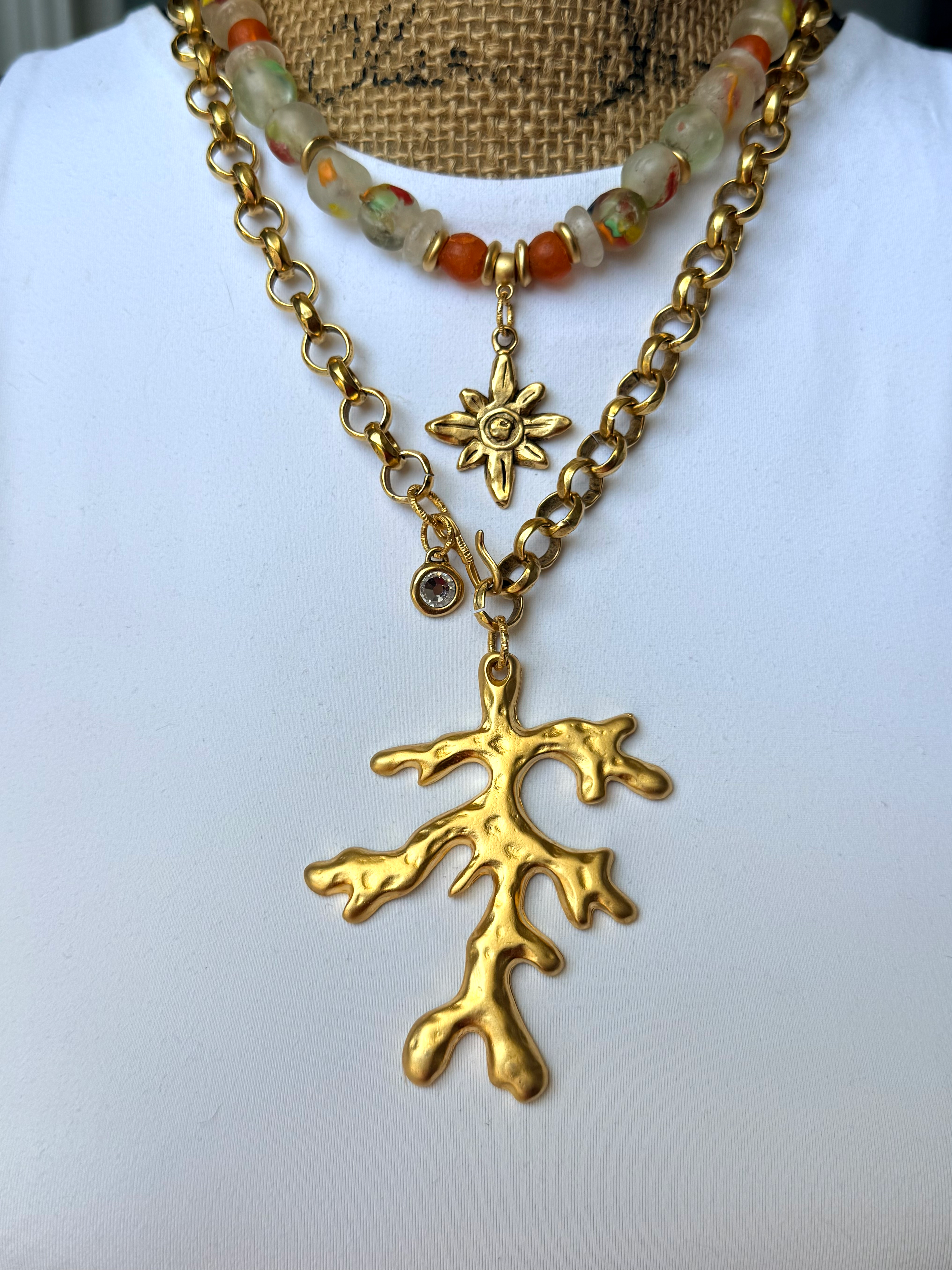 Sunlit and Golden reef necklaces