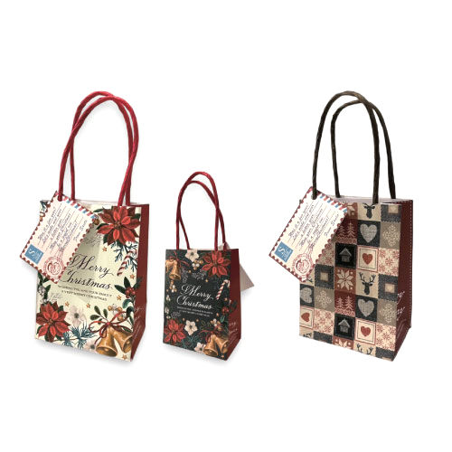 PX24-X009 クリスマスギフト紙袋(2柄アソート)