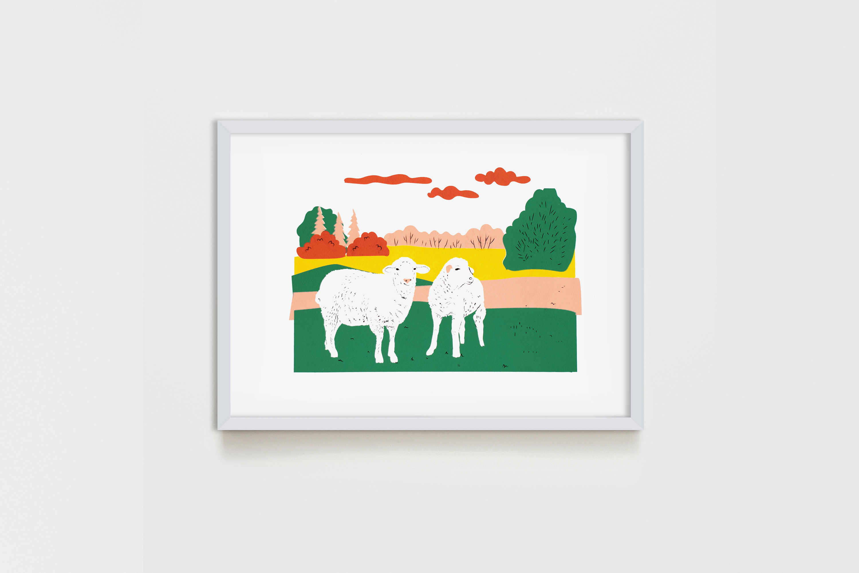 small Meadow Sheep 25X35 cm