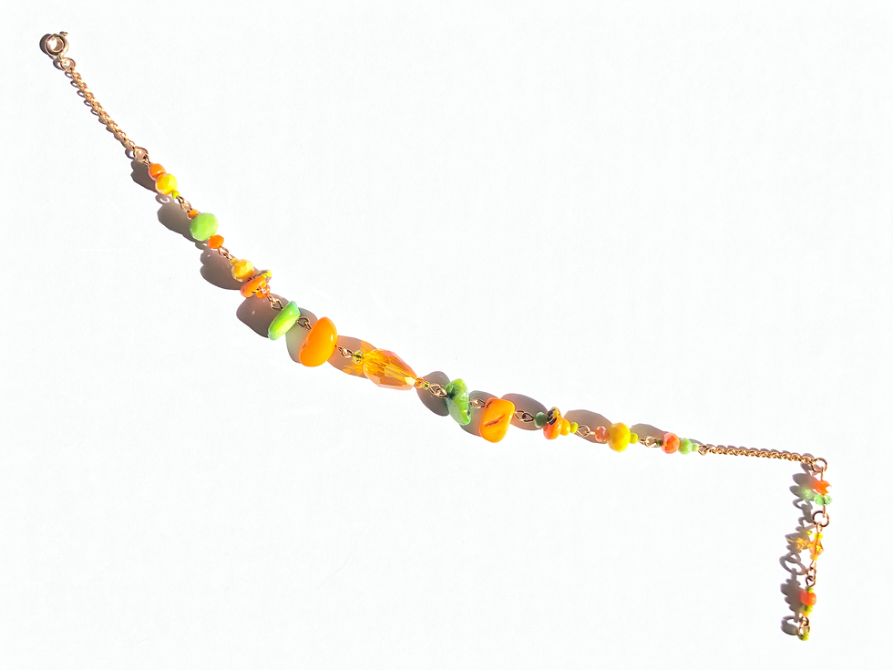 Thumbnail: mango margarita lemon, lime & tangerine crystal & mother of pearl anklet 