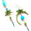 Thumbnail: morning glory lime green leather, turquoise, glass & crystal earrings 