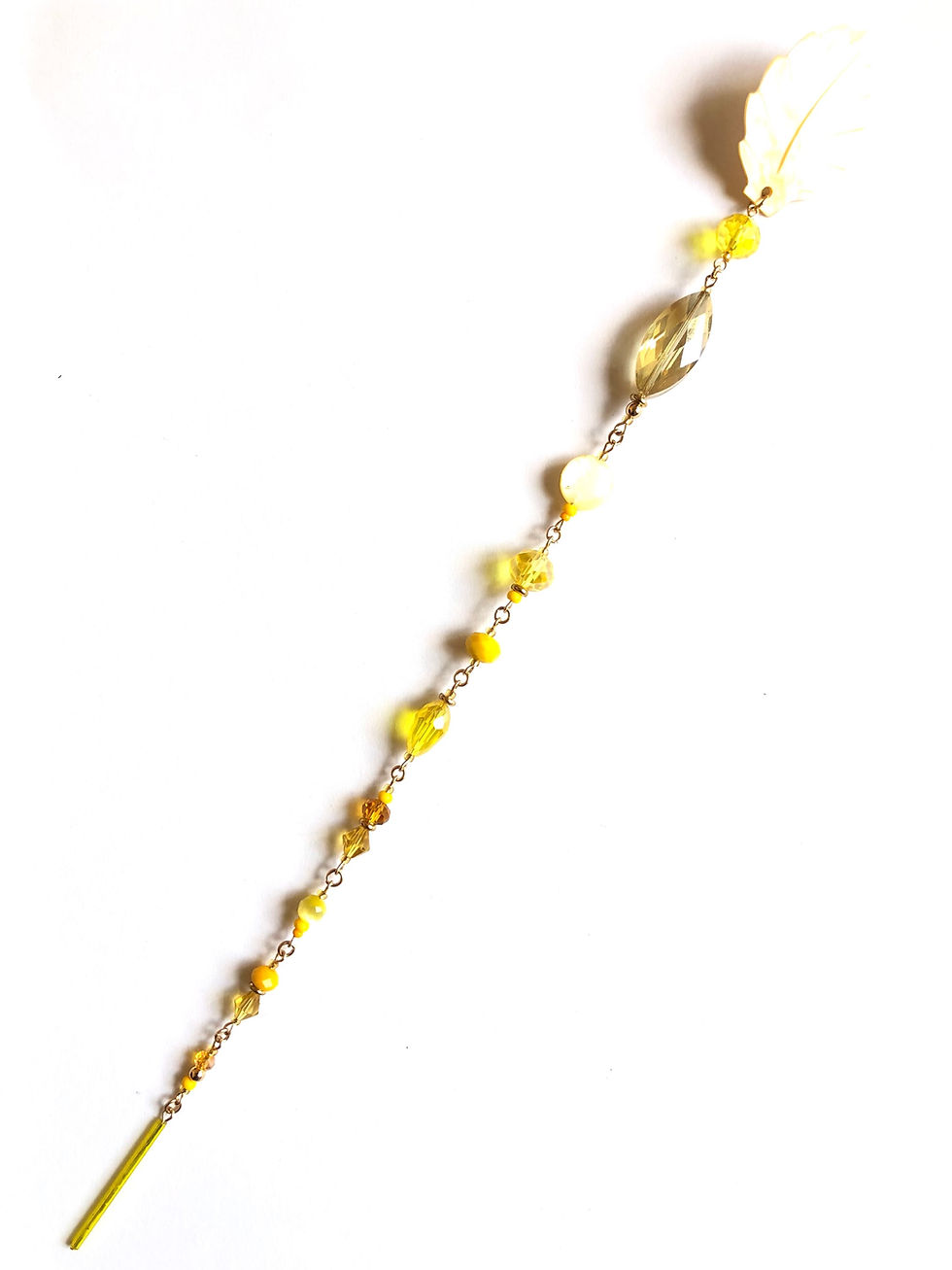 Thumbnail: sunlit yellow mother of pearl & crystal earrings 