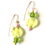 Thumbnail: sweet tooth lime green resin & green crystal earrings
