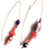 Thumbnail: feminine fury purple tiger eye, salmon mother of pearl & wood earrings