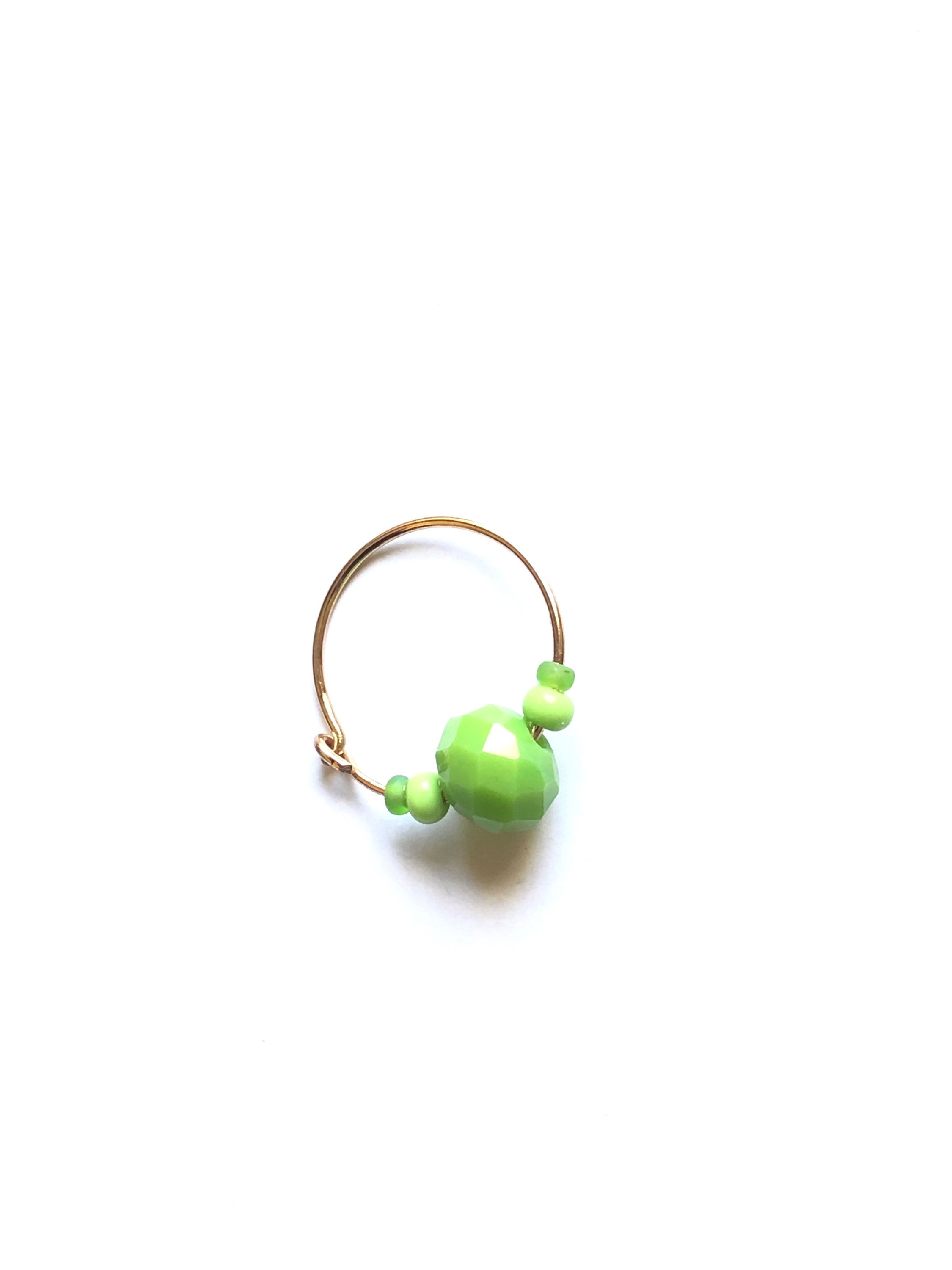 too good to be true green crystal mini hoop