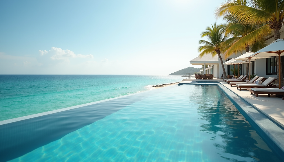 Infinity pool villa overlooking ocean