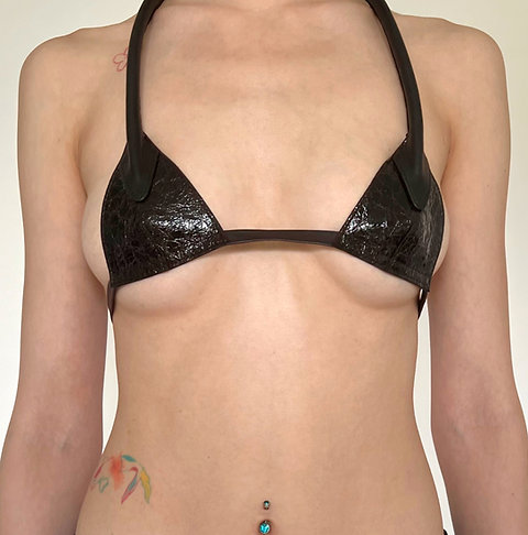 LEATHER SCULPTED HANDLE BRA