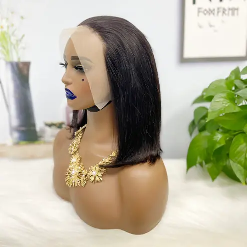 Thumbnail: 13*4 BoB Wig Straight Wigs Color NC 250% Density