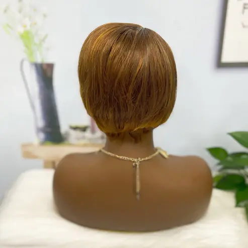 Thumbnail: T Lace Wig SX01 Human Hair Wig Natural Hair Wig Color P4/30#