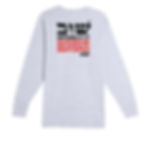 Back of gray Christian shirt with Hebrew writing "Shev" which means return.